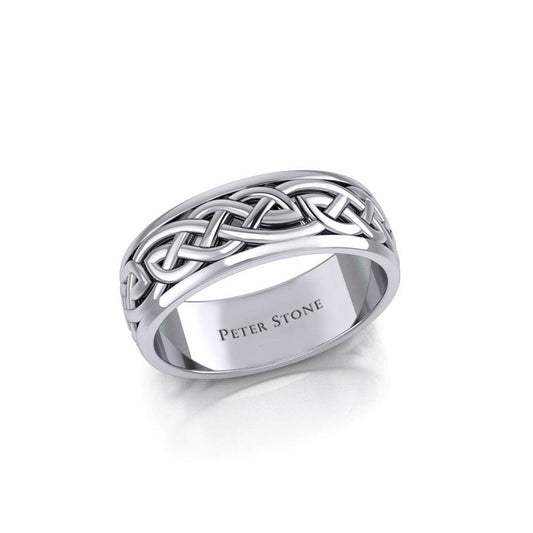 Celtic Knotwork Silver Wedding Spinner Ring TR1757