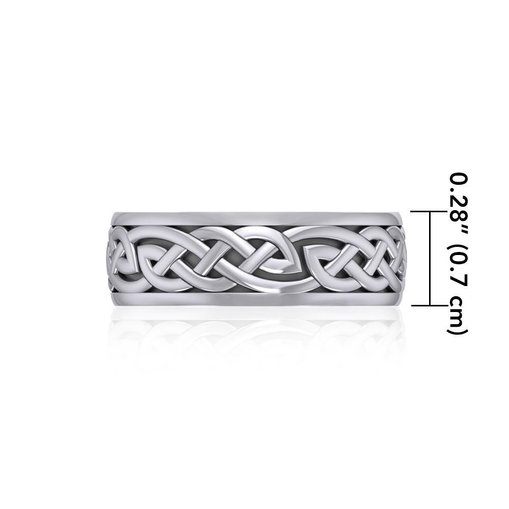 Celtic Knotwork Silver Wedding Spinner Ring TR1757