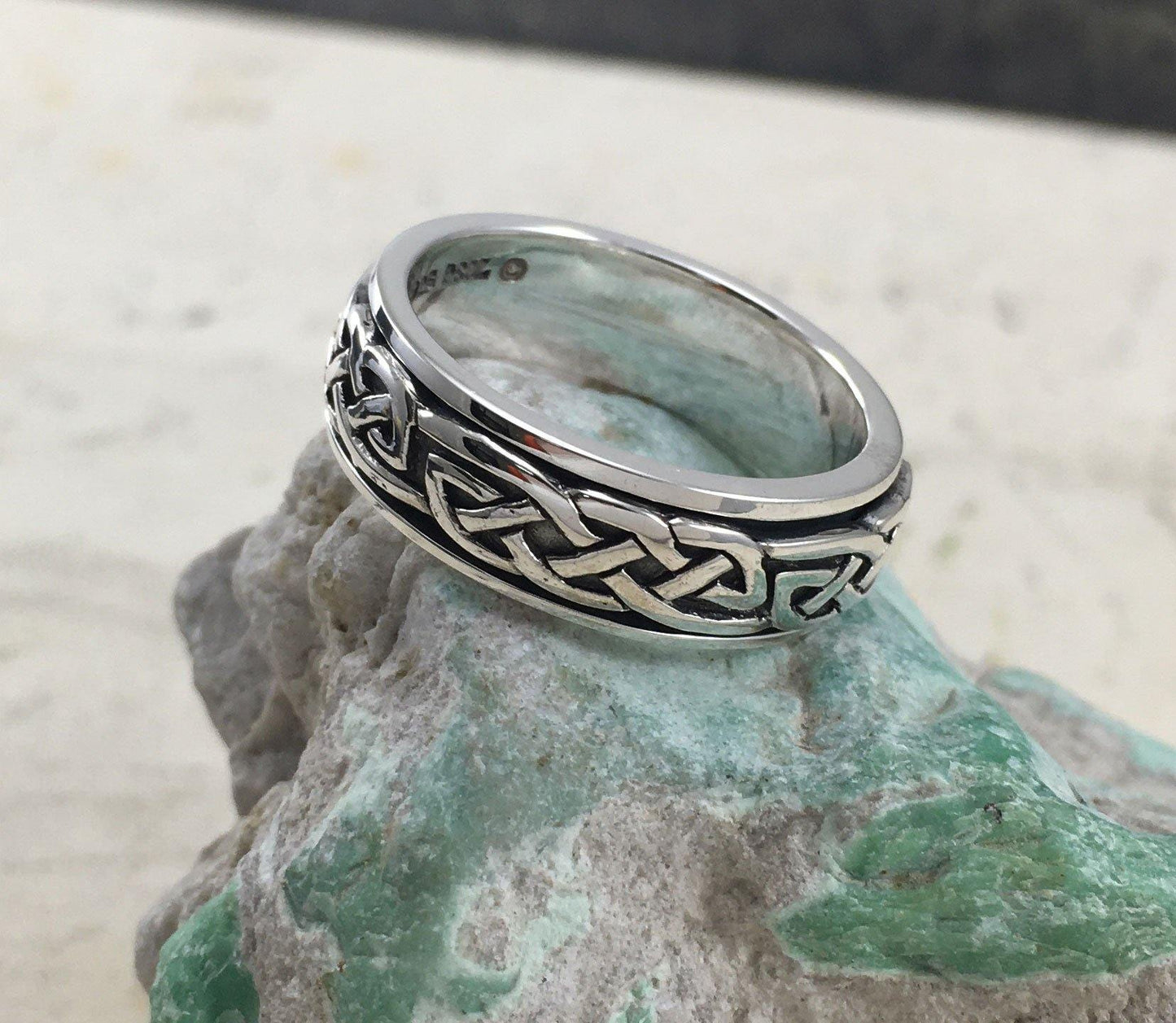 Celtic Knotwork Silver Wedding Spinner Ring TR1757
