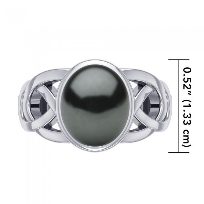 The eternity of life, nature and love ~ Celtic Knotwork Ring with a Gemstone centerpiece TR1858