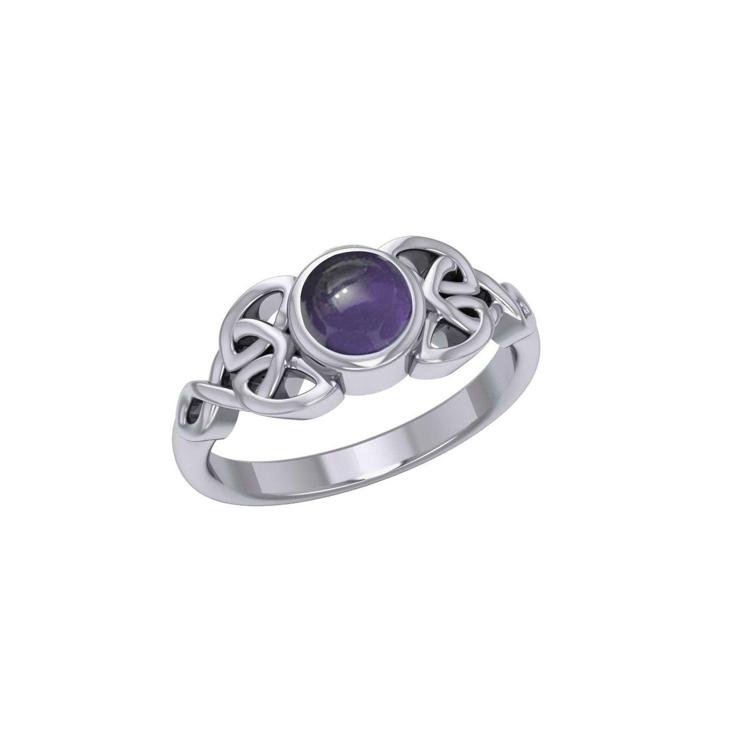Celtic Knotwork Sterling Silver Ring and Gem TR3576