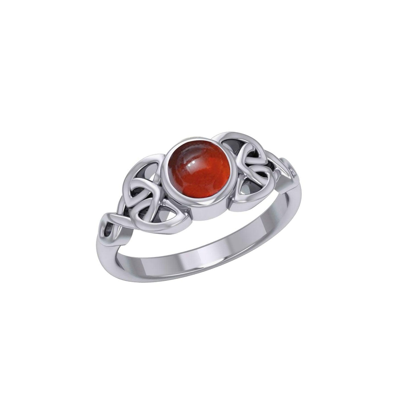 Celtic Knotwork Sterling Silver Ring and Gem TR3576