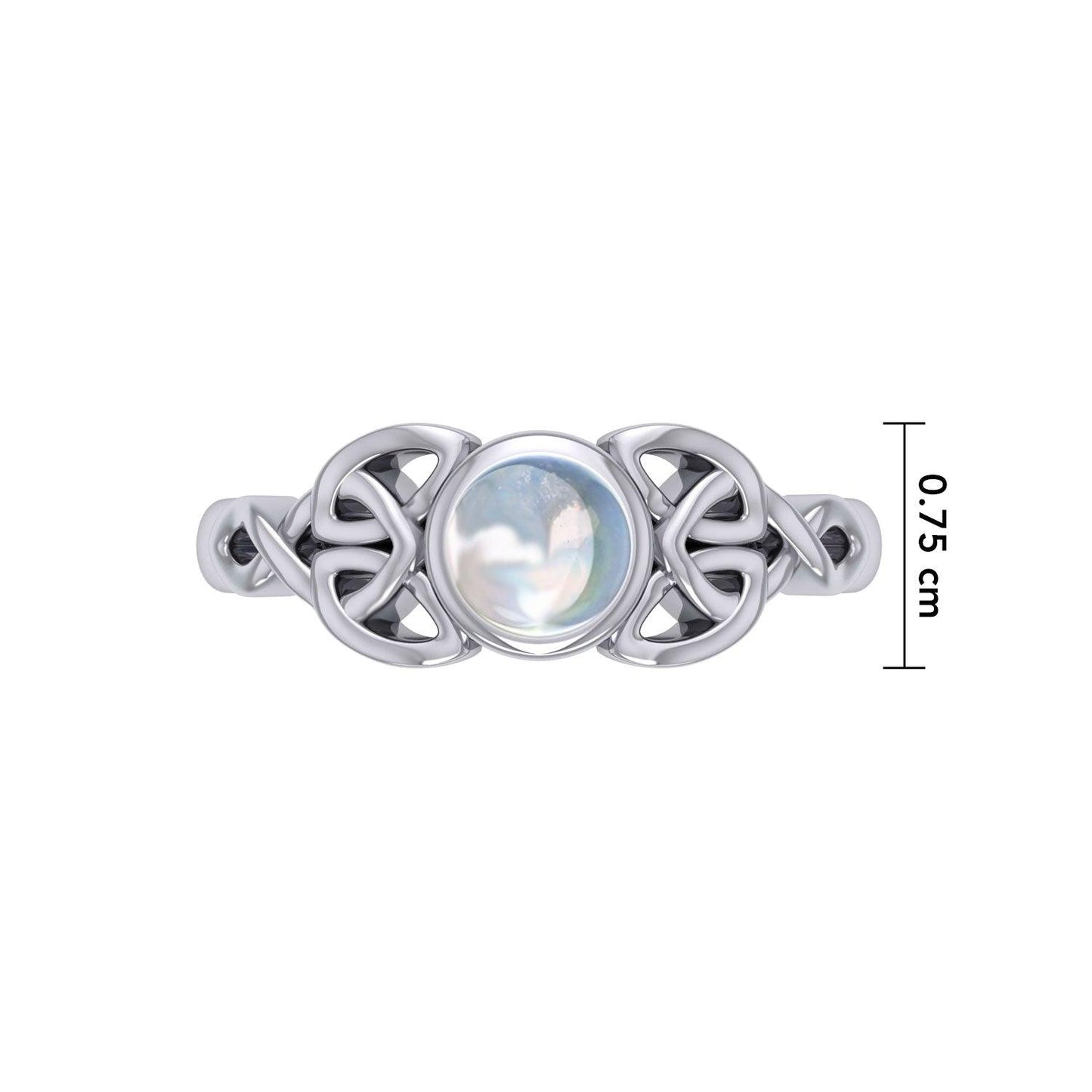 Celtic Knotwork Sterling Silver Ring and Gem TR3576