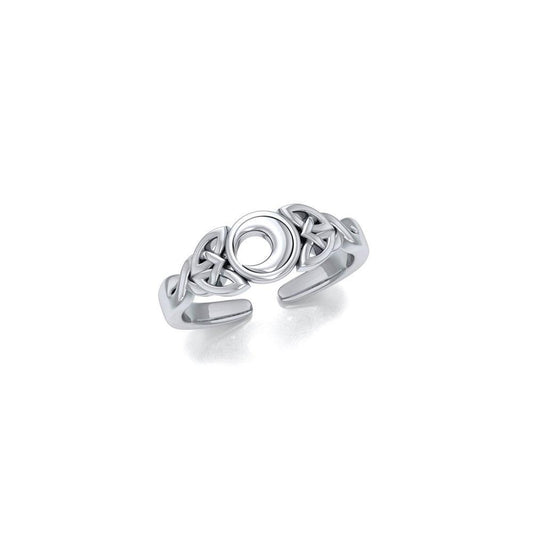 Celtic Knot Crescent Moon Toe Ring TR3715