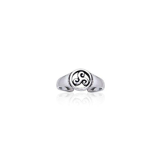 Celtic Silver Spiral Toe Ring TR3721