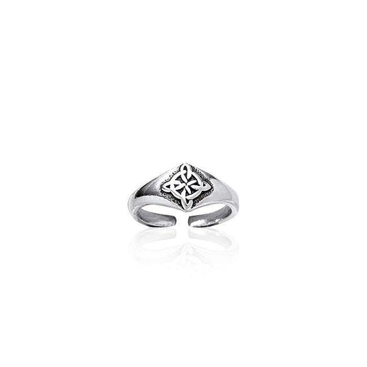 Celtic Four Point Quaternary Knot Silver Toe Ring TR3791