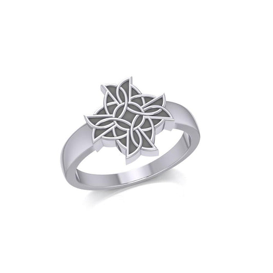 Celtic Knot Cross Sterling Silver Ring TR620