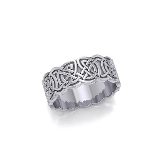 Celtic Knotwork Silver Wedding Ring TR660