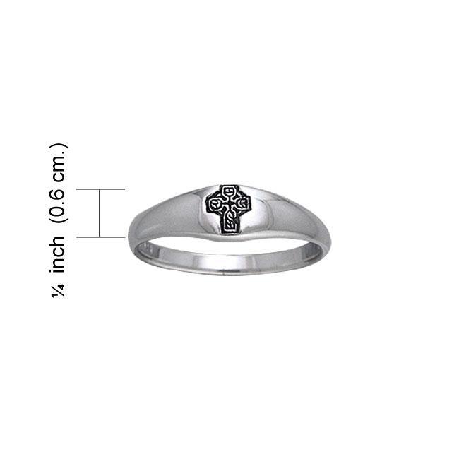 Celtic Cross Knotwork Silver Ring TRI075