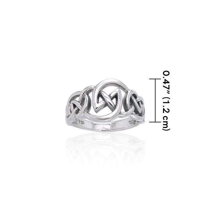 Modern Celtic Silver Ring TRI1112