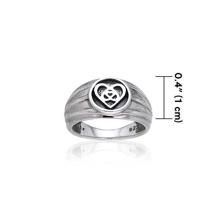 Silver Celtic Knotwork Heart Ring TRI126
