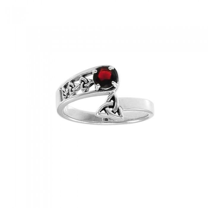 Triquetra Celtic Knot with Gemstone Ring TRI1283