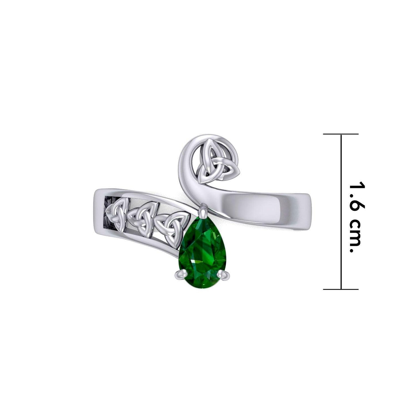 The Celtic Trinity Knot Silver Ring with Gemstone TRI1285