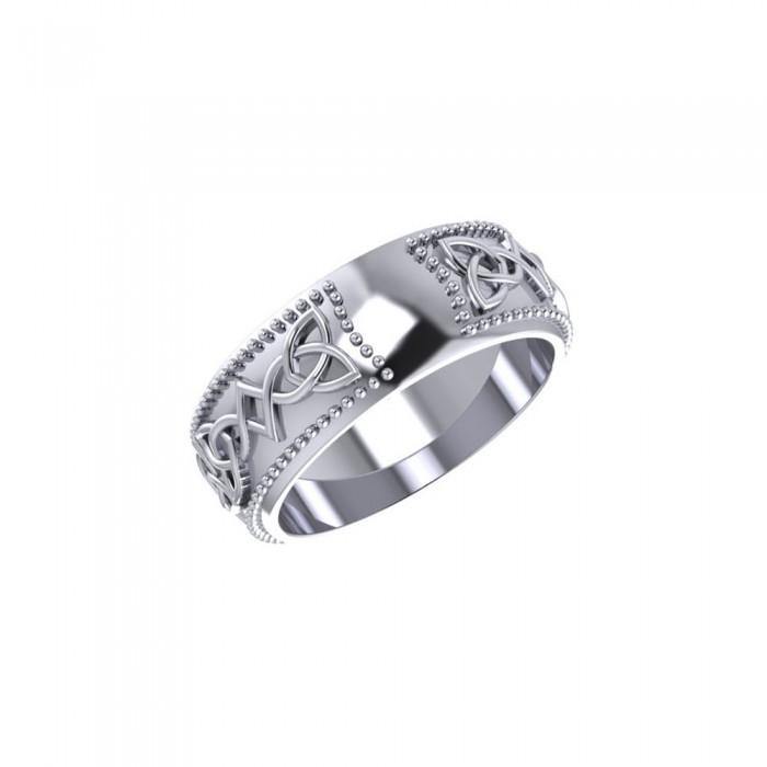 Celtic Knotwork Spiral Sterling Silver Band Ring TRI1692