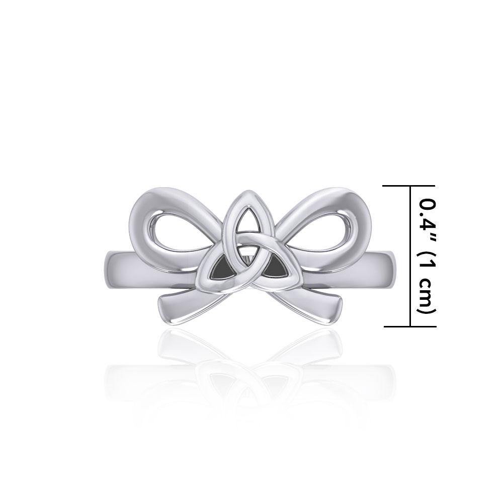 Celtic Trinity Knot on Ribbin Silver Ring TRI1787