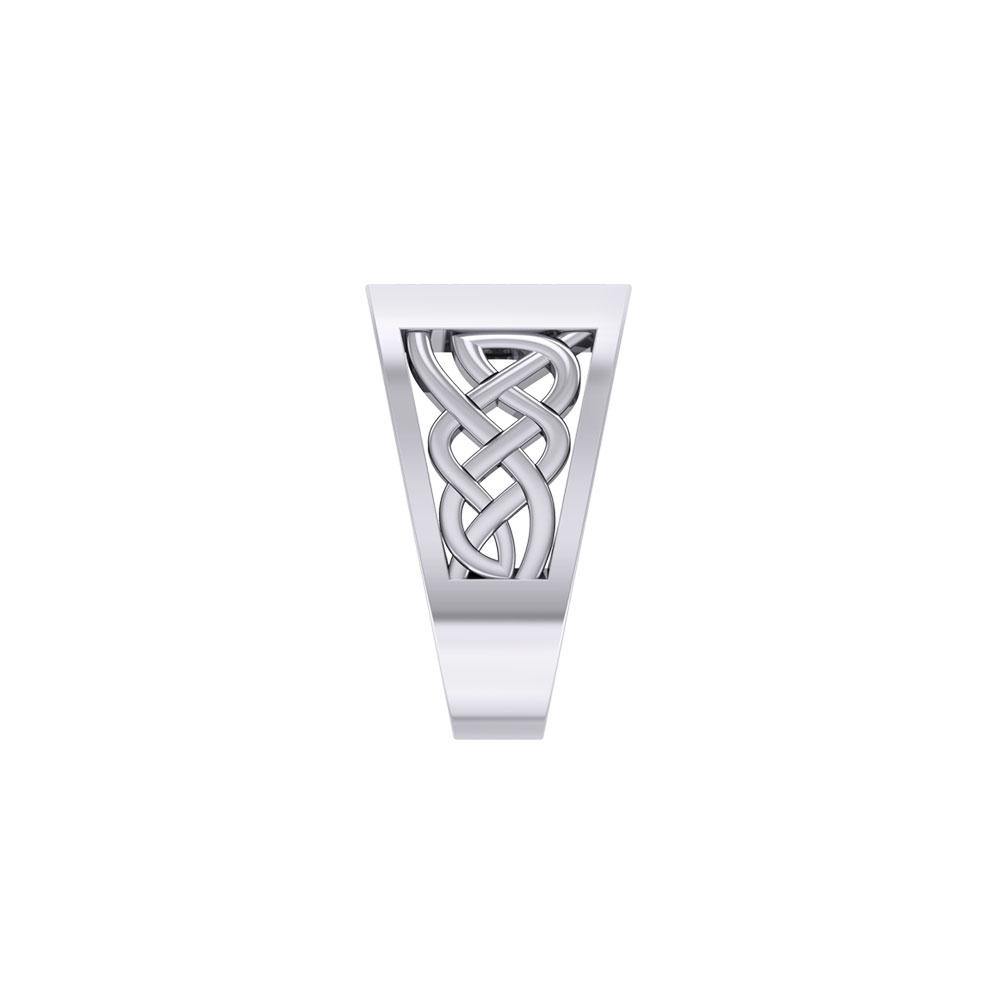 Celtic Sterling Silver Signet Men's Ring TRI1981