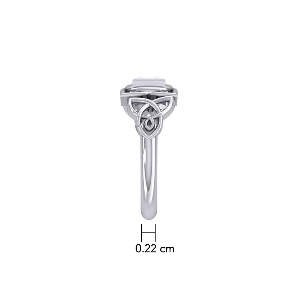Muladhara Root Chakra with Celtic Designs Sterling Silver Ring TRI2351
