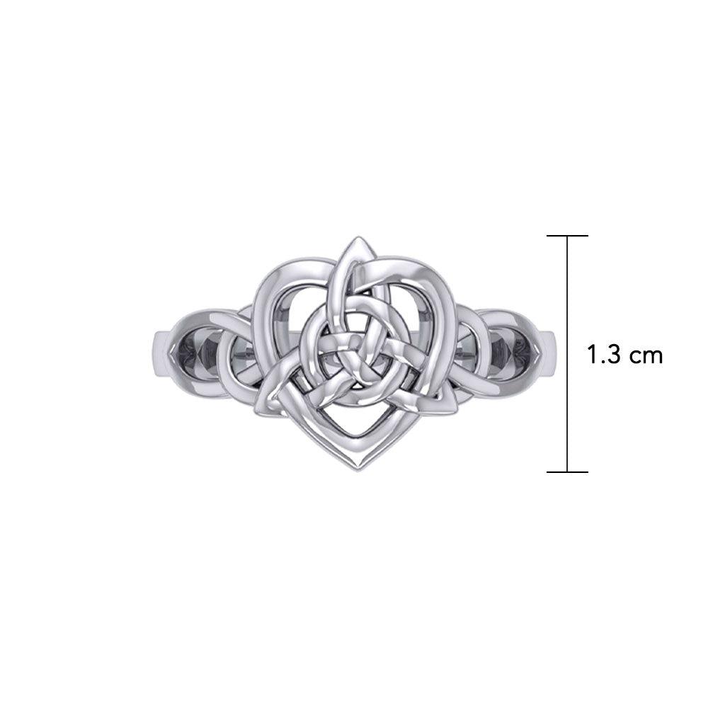Celtic Heart And Triquetra Sterling silver Ring TRI2389