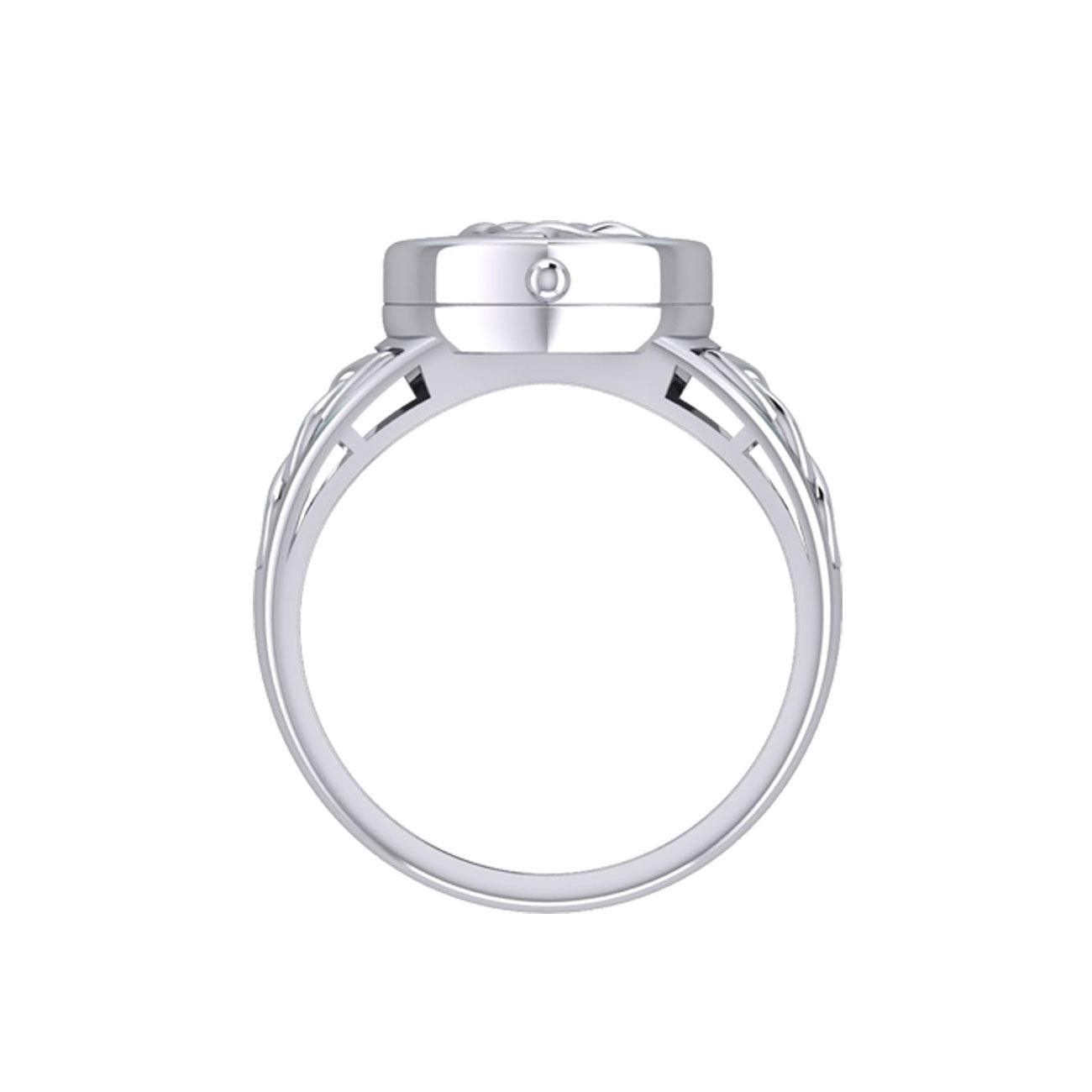 Celtic Heart Silver Poison Ring TRI2455