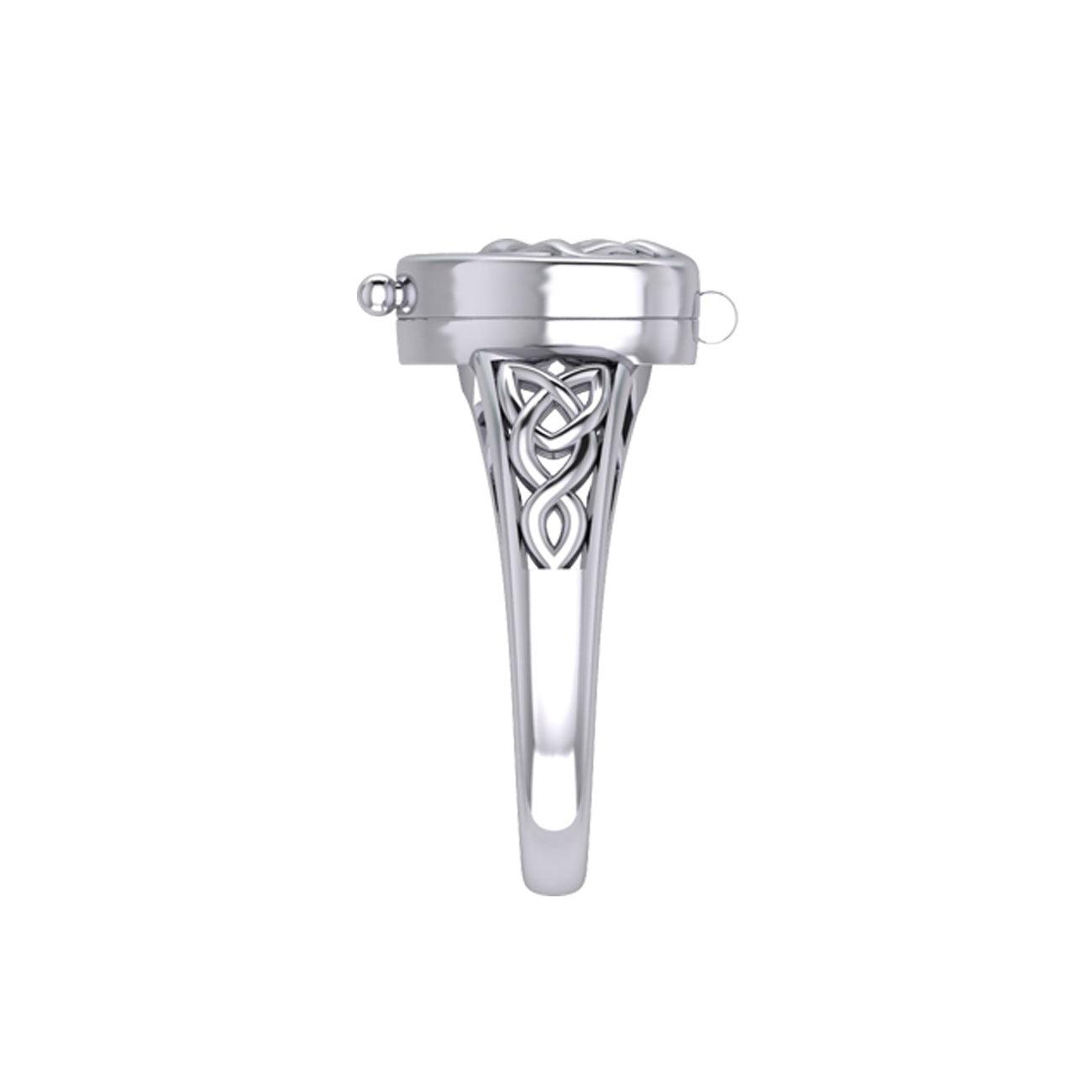 Celtic Heart Silver Poison Ring TRI2455