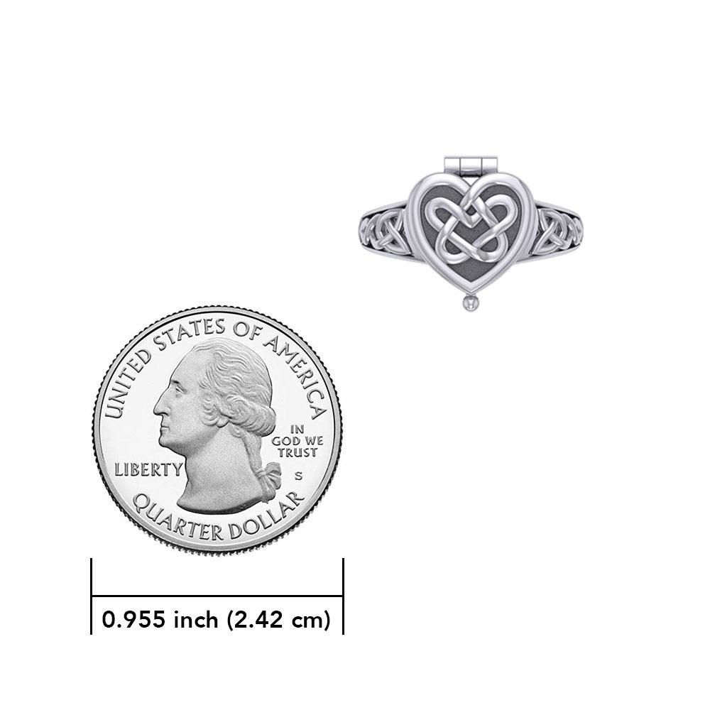 Celtic Heart Silver Poison Ring TRI2455