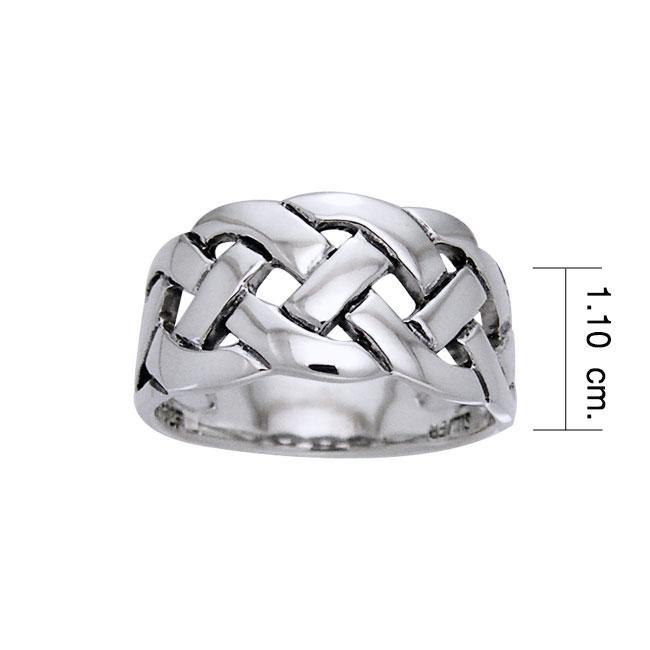 Bold Braided Celtic Knot Sterling Silver Ring TRI533