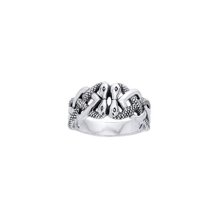 Celtic Knot Snakes Ring TRI560
