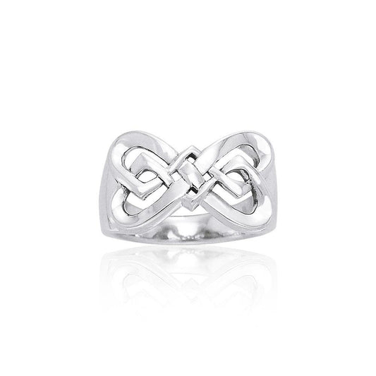 Danu Contemporary Silver Celtic Knotwork Ring TRI596