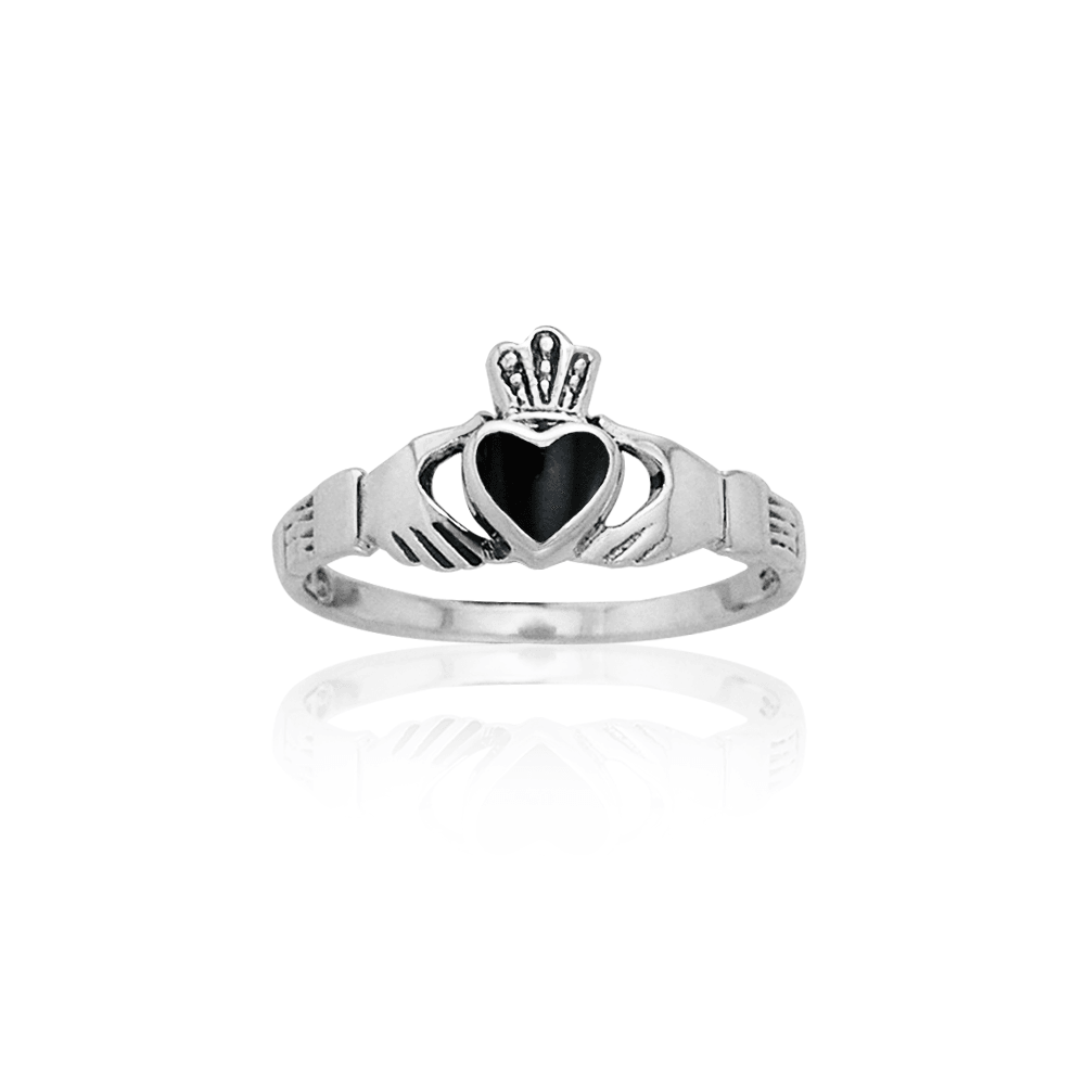 Celtic Claddagh Stone Inlay Ring TRI882