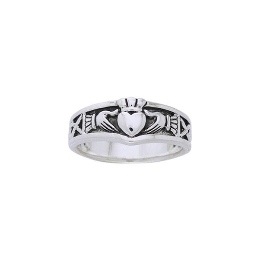 Celtic Claddagh Silver Ring TRI893