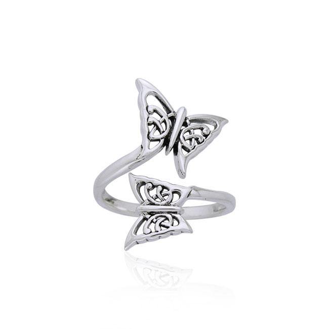 Celtic Butterfly Silver Ring TRI896