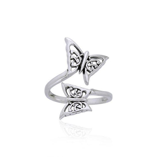 Celtic Butterfly Silver Ring TRI896