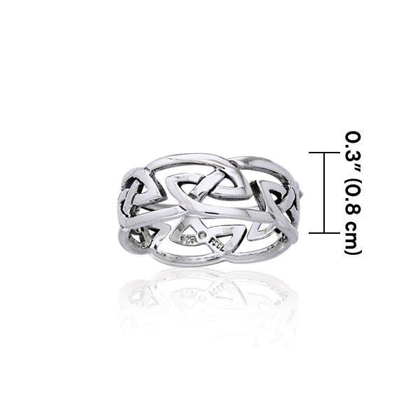 Modern Celtic Silver Ring TRI900