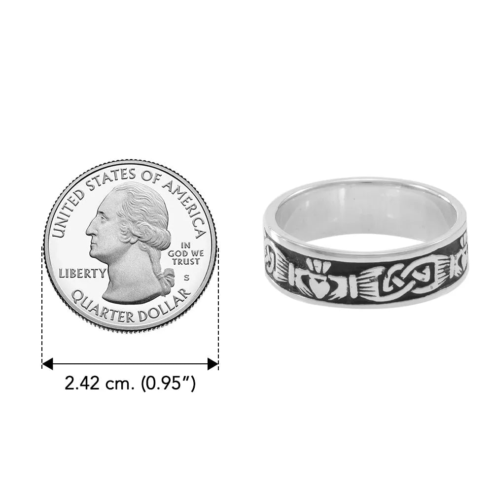 Celtic Knotwork Claddagh Ring TRI969