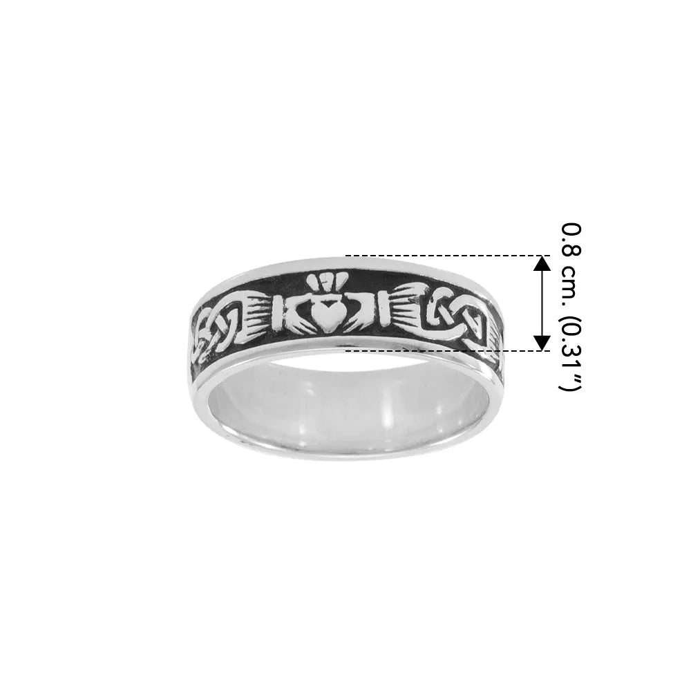 Celtic Knotwork Claddagh Ring TRI969