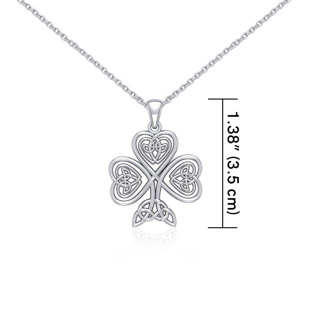 Silver Celtic Shamrock Pendant and Chain Set by Courtney Davis TSE768