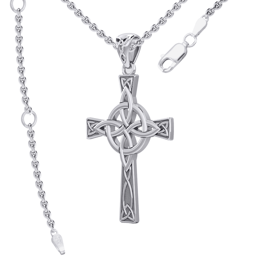Celtic Cross with Four Point Knot Sterling Silver Pendant TPD5811
