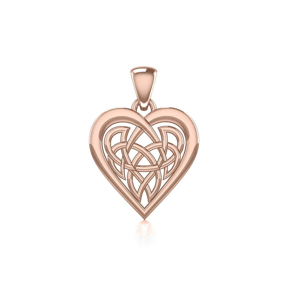 Celtic Knot Heart Rose Gold Pendant UPD3015