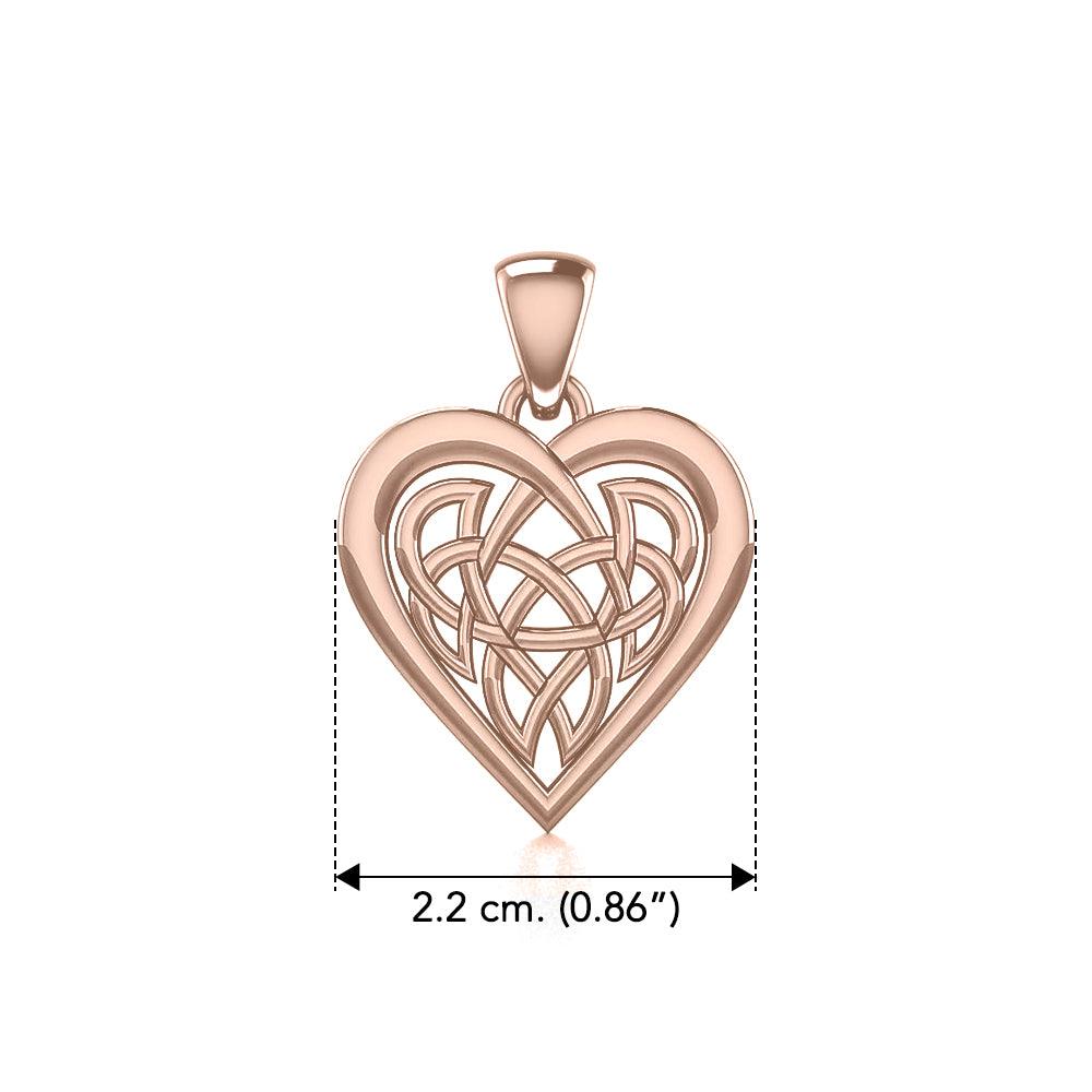 Celtic Knot Heart Rose Gold Pendant UPD3015