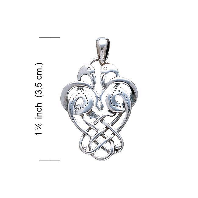 Celtic Knotwork Birds Silver Pendant WP009