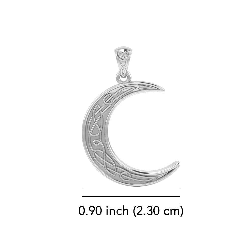 Celtic Crescent Moon 14K White Gold Pendant WPD4201