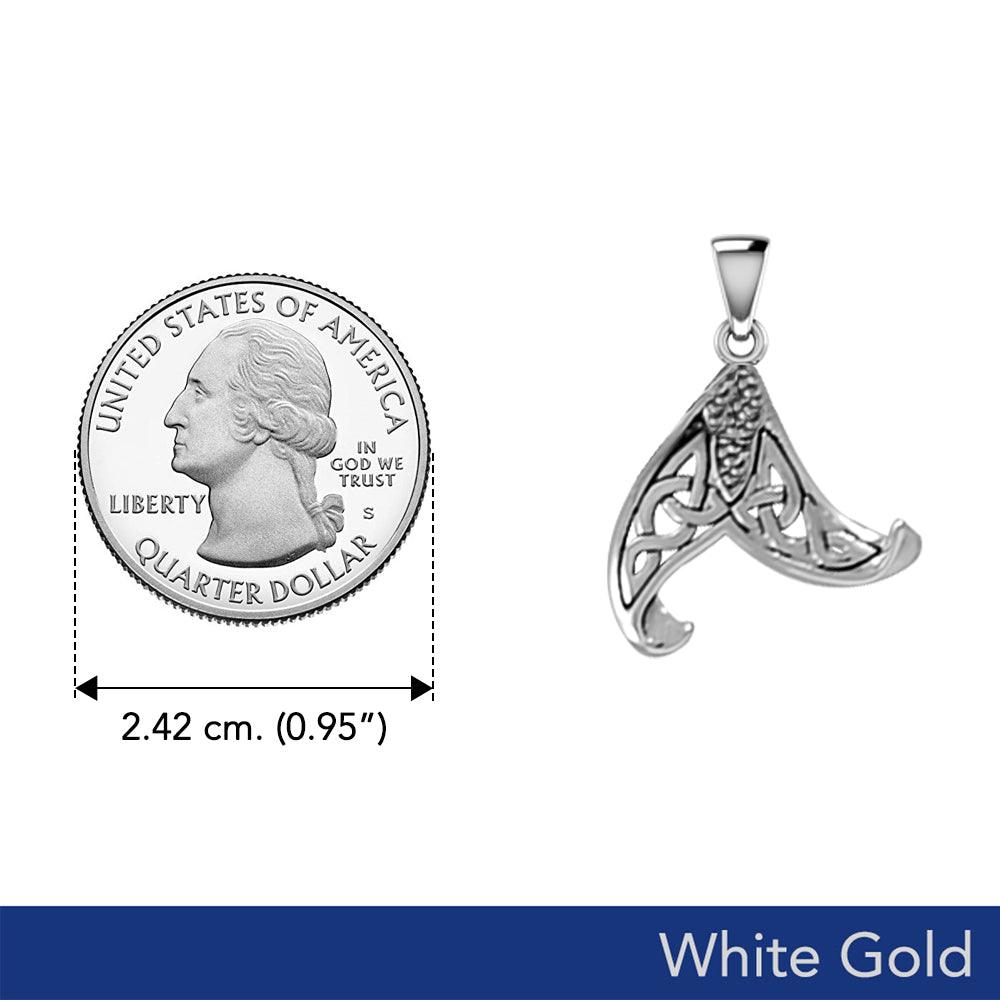 Mermaid Celtic Tail Solid White Gold Pendant WPD5473