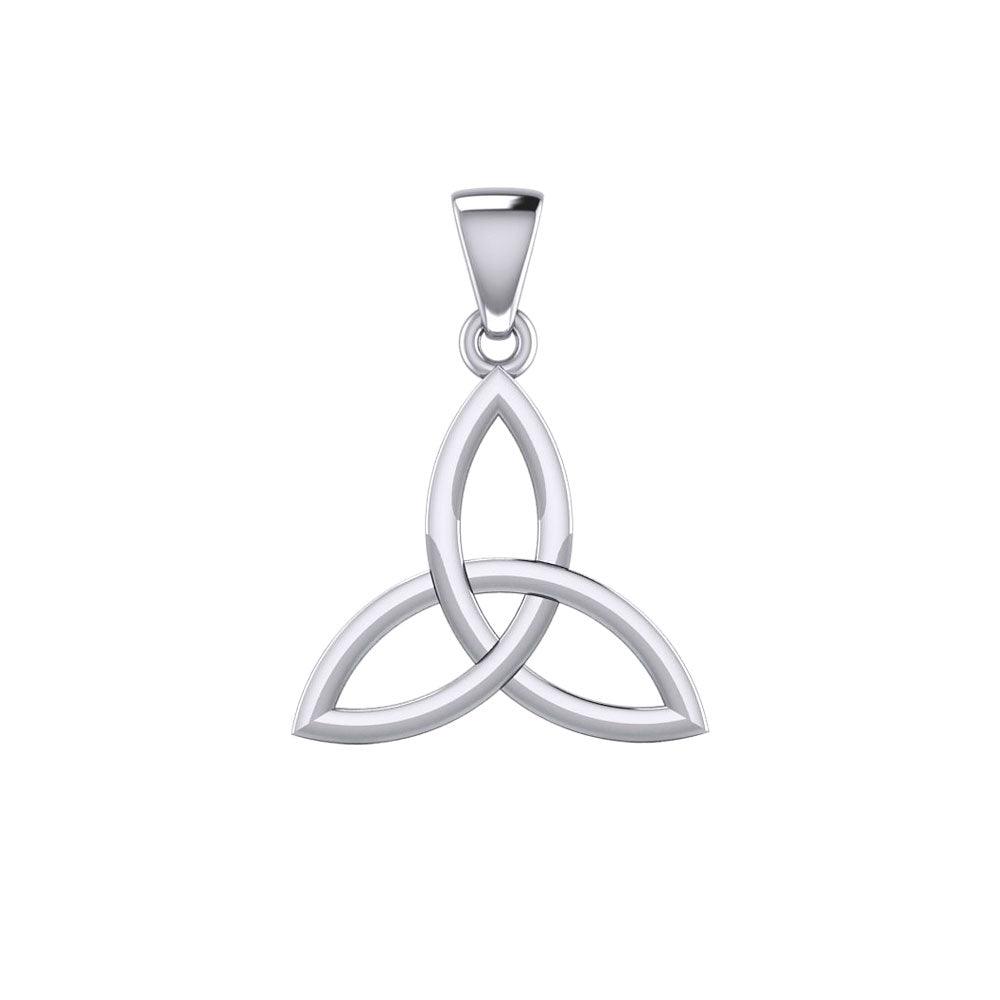 Celtic Trinity Knot 14K White Gold Pendant Small Size WPD5607