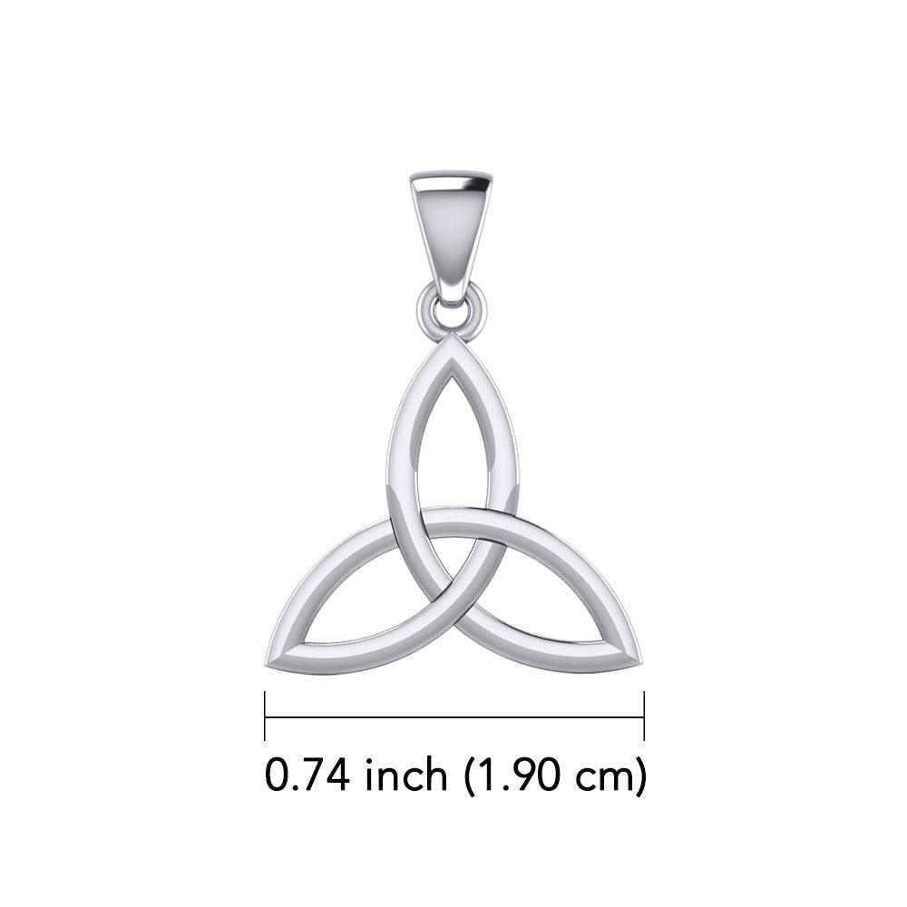 Celtic Trinity Knot 14K White Gold Pendant Small Size WPD5607