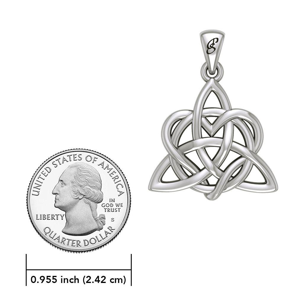 Elegance: White Gold Enchanted Magic Celtic Triquetra Heart Pendant - WPD6195 by Peter Stone