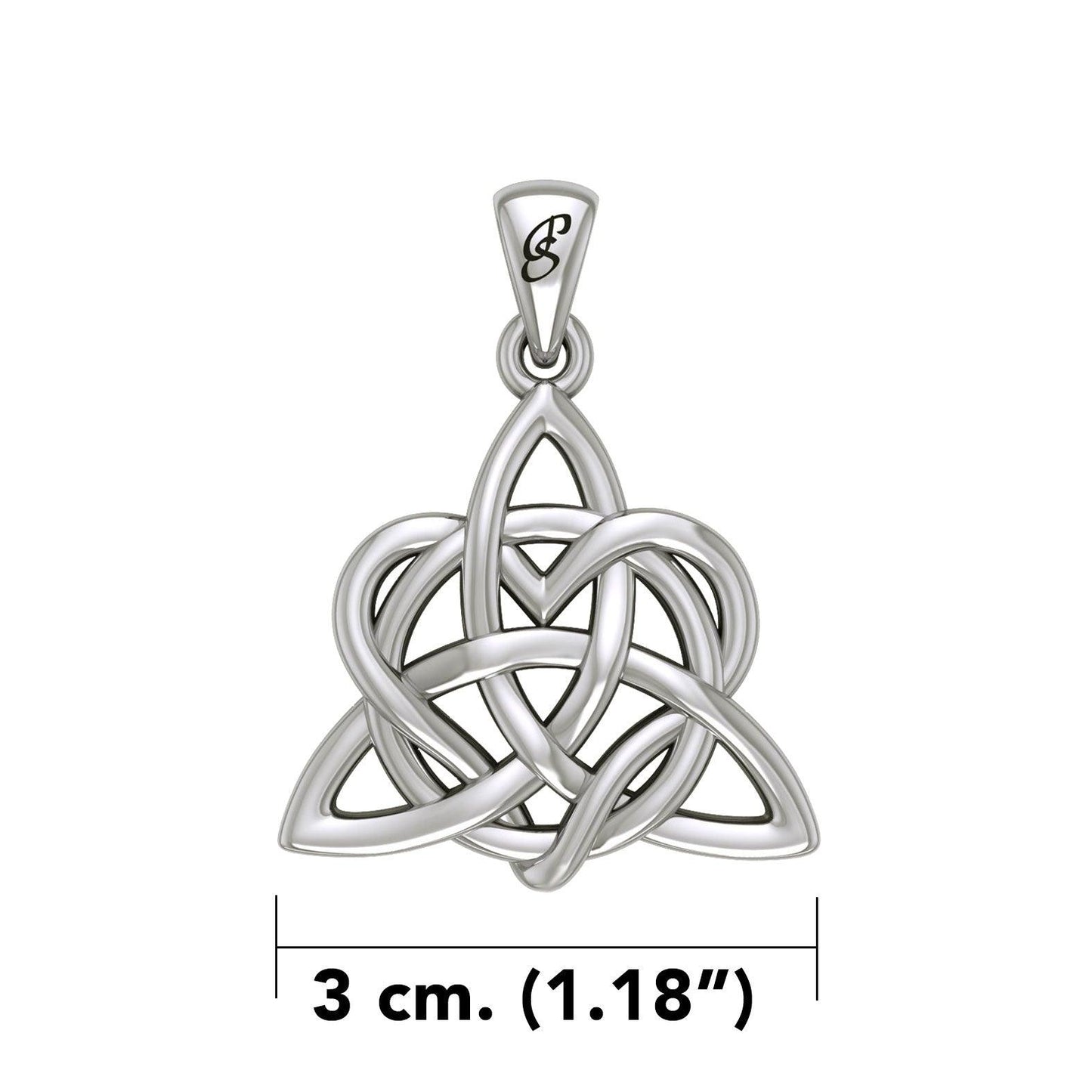 Elegance: White Gold Enchanted Magic Celtic Triquetra Heart Pendant - WPD6195 by Peter Stone