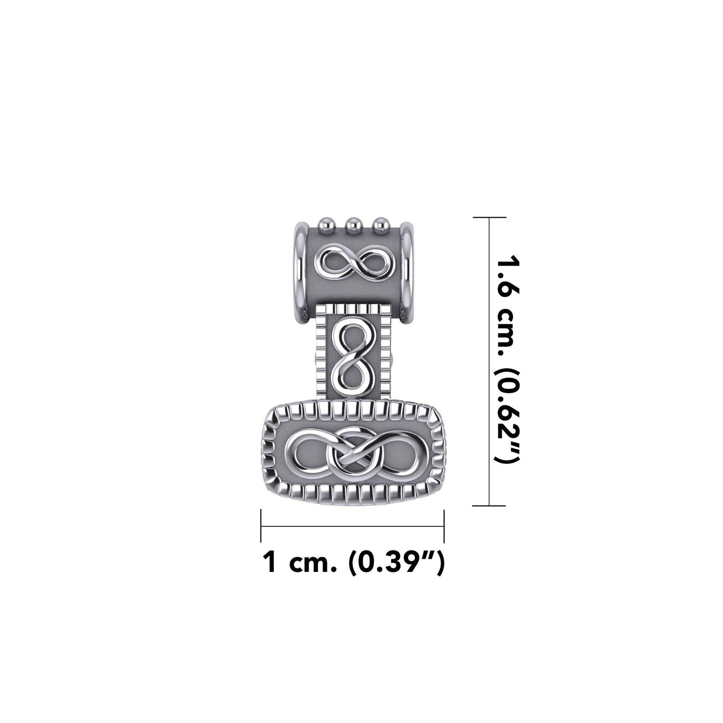 Celtic Thor's Hammer 14K Solid White Gold Slider Pendant WTP181
