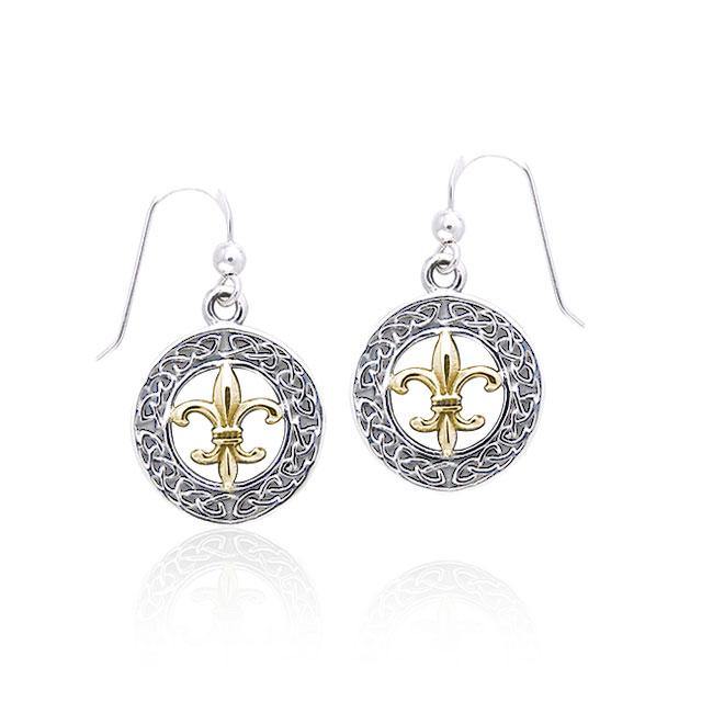 Celtic Knotwork Fleur De Lis Earrings MER113