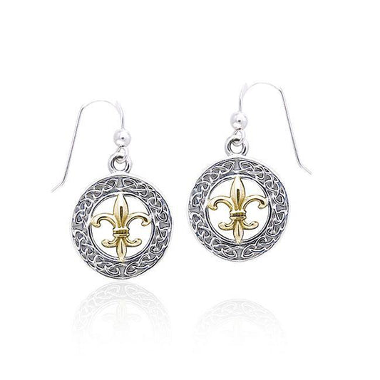 Celtic Knotwork Fleur De Lis Earrings MER113