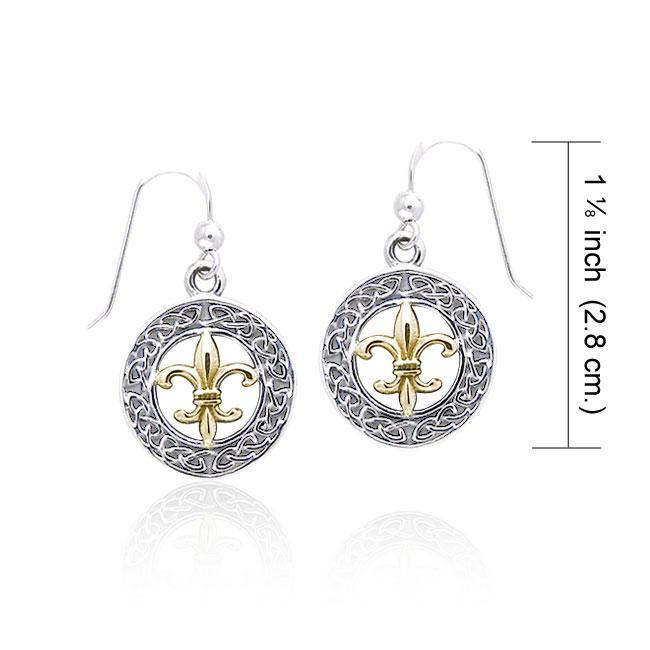 Celtic Knotwork Fleur De Lis Earrings MER113